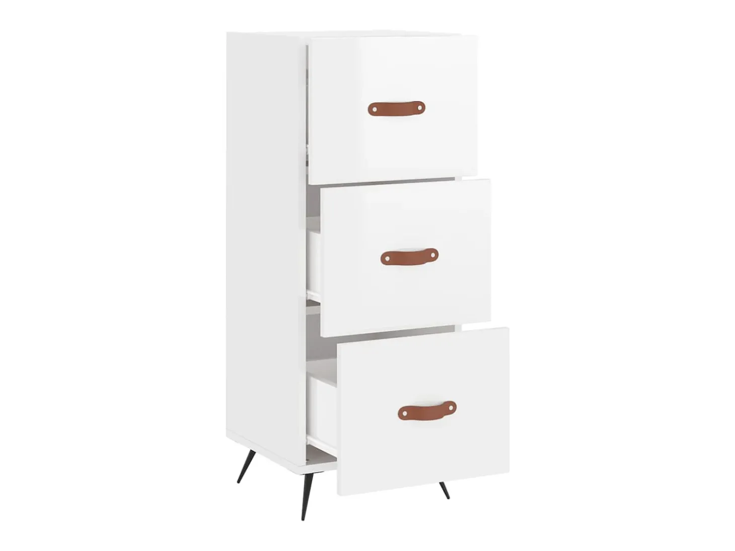 Aparador buffet cómoda mueble mueble de almacenaje organizador cocina salón brillante 34,5 x 34 x 90 cm madera contrachapada blanco 02_0030597
