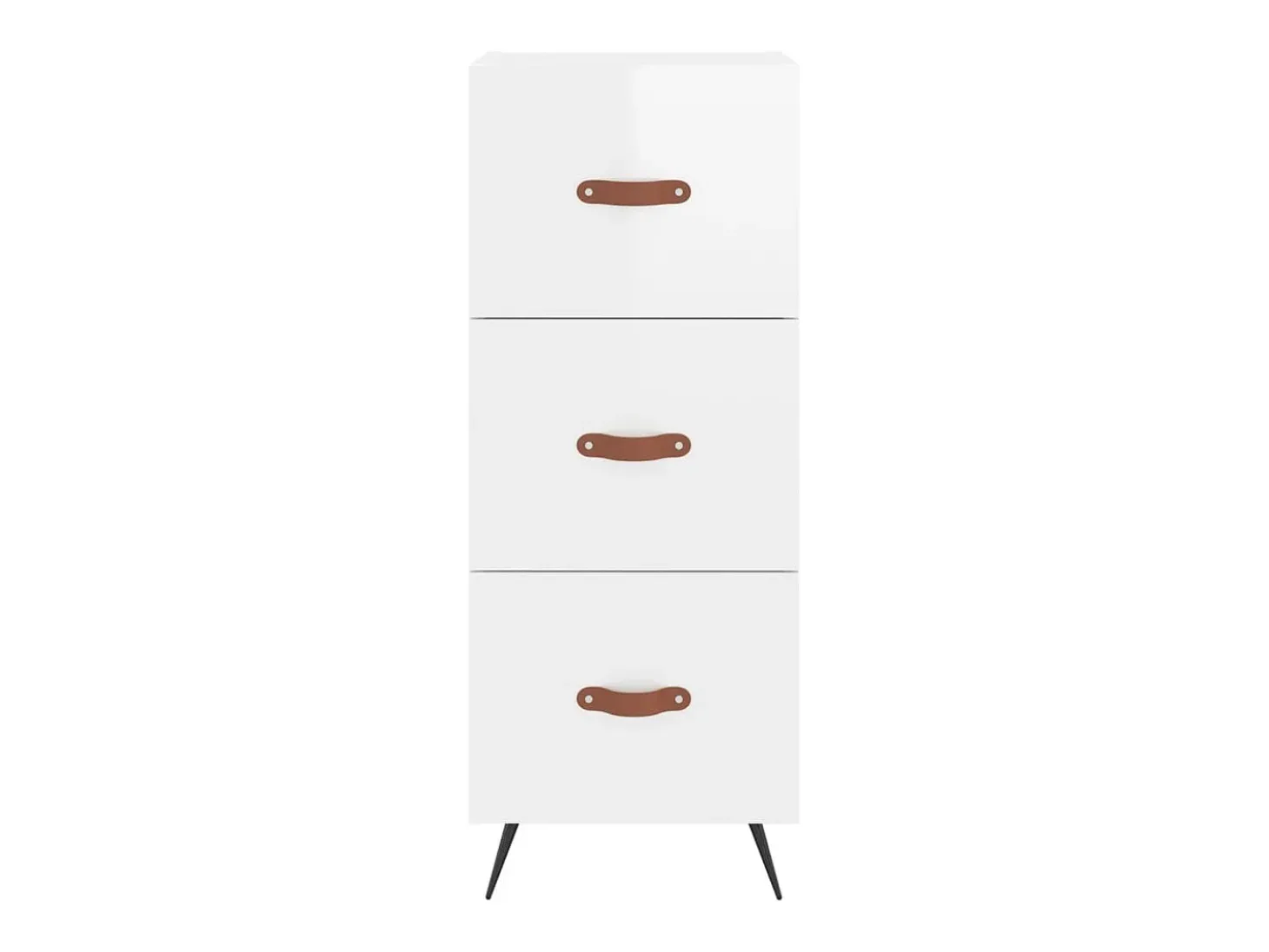 Aparador buffet cómoda mueble mueble de almacenaje organizador cocina salón brillante 34,5 x 34 x 90 cm madera contrachapada blanco 02_0030597