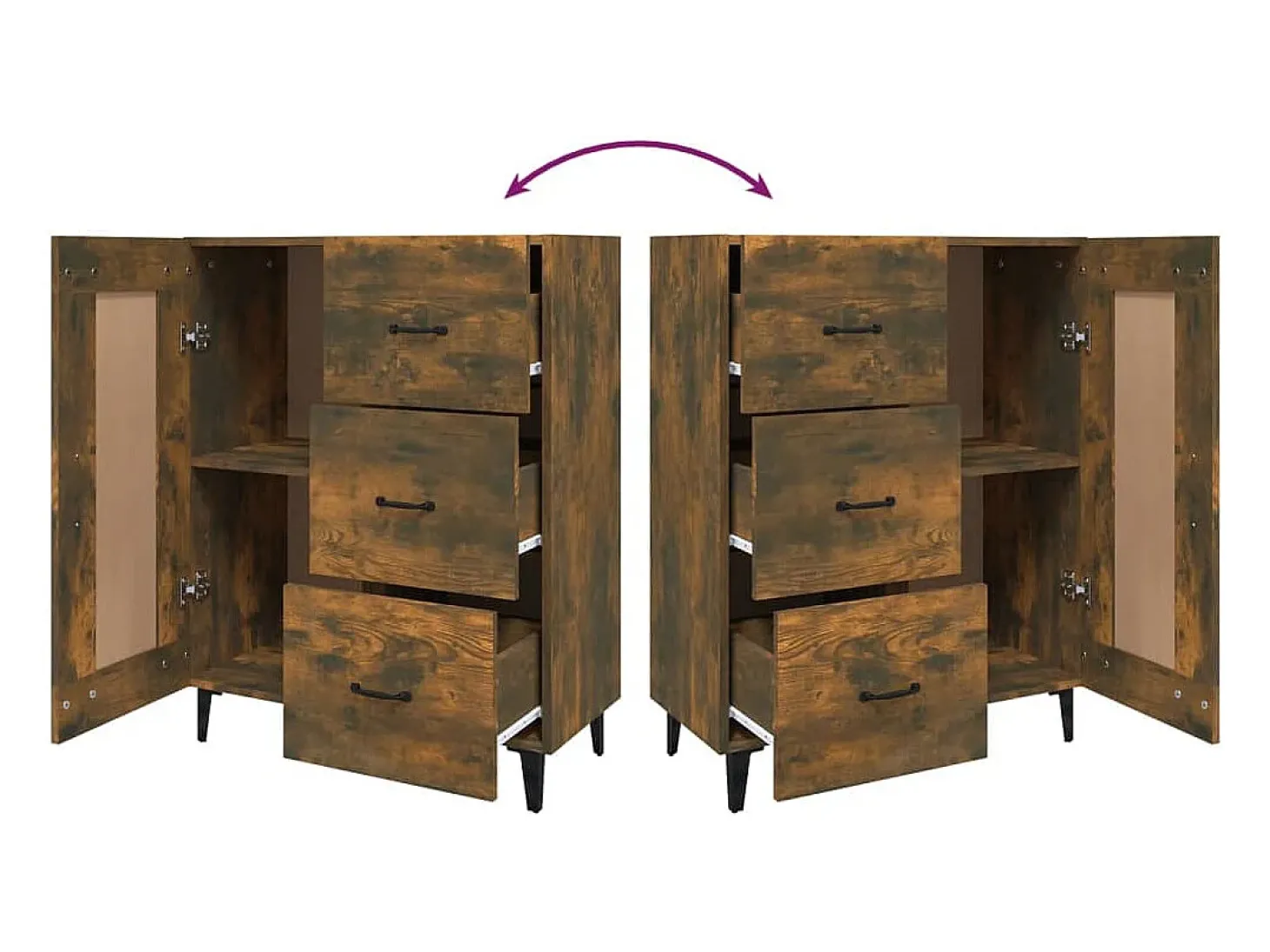 Aparador buffet cómoda mueble mueble de almacenaje organizador cocina salón salón 69,5 x 34 x 90 cm madera contrachapada marrón 02_0031044