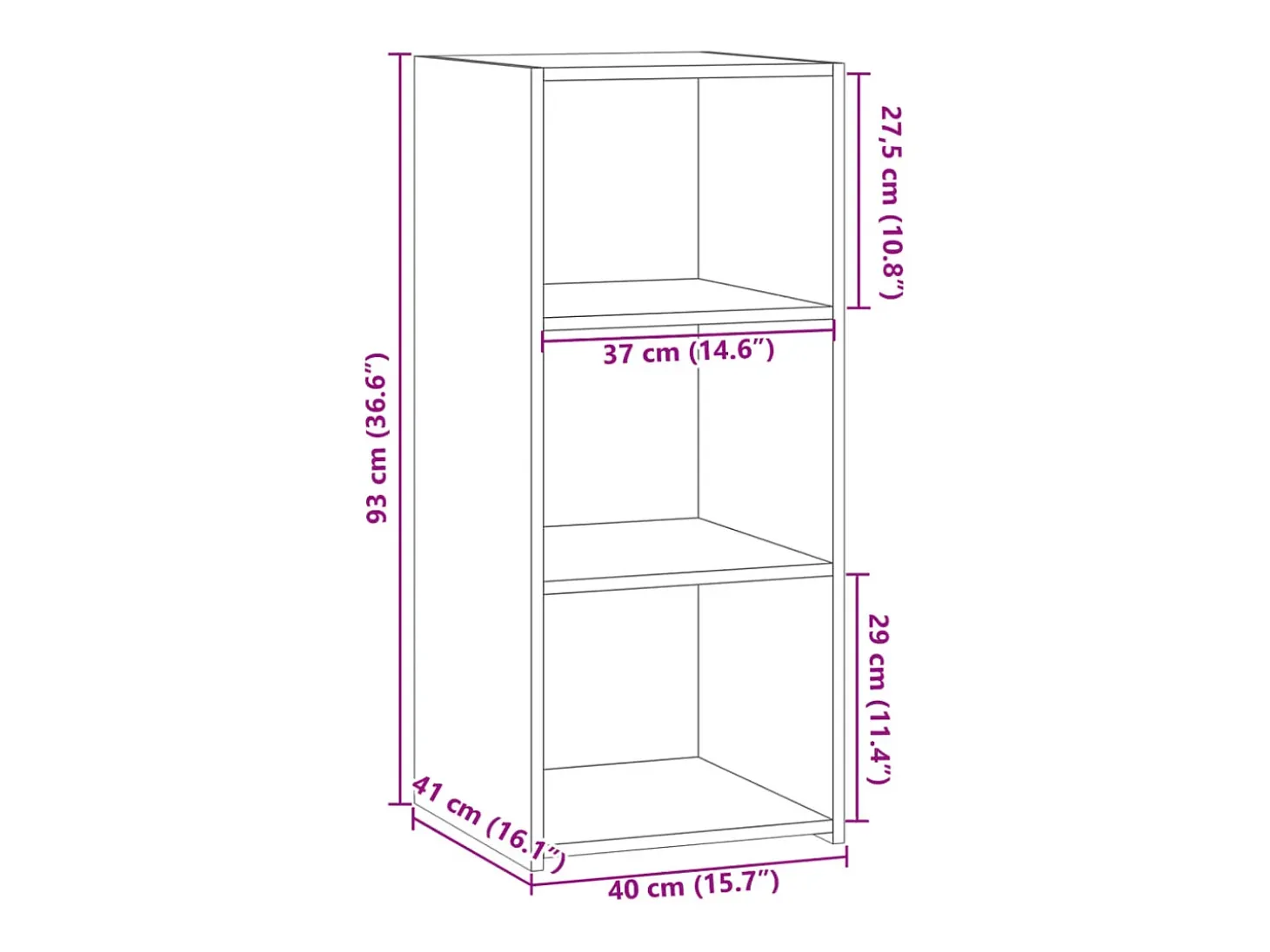 Aparador buffet cómoda mueble almacenaje organizador cocina salón salón 40 x 41 x 93 cm madera contrachapada marrón 02_0030943
