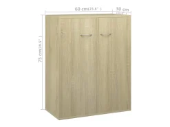 Aparador buffet cómoda mueble almacenaje organizador cocina salón salón Sonoma 60 x 30 x 75 cm madera contrachapada marrón 02_0031588