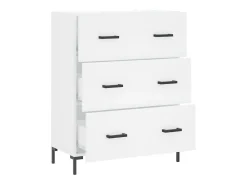 Aparador buffet cómoda mueble mueble de almacenaje organizador cocina salón salón 69,5 x 34 x 90 cm madera contrachapada blanco 02_0030443