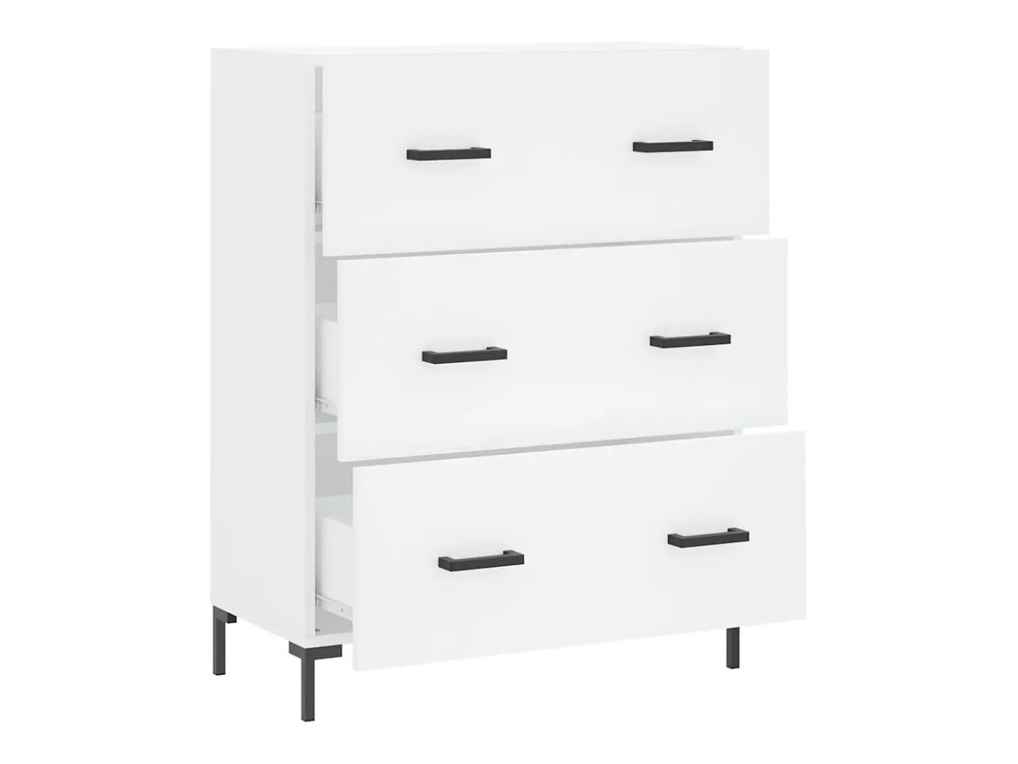Aparador buffet cómoda mueble mueble de almacenaje organizador cocina salón salón 69,5 x 34 x 90 cm madera contrachapada blanco 02_0030443