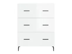 Aparador buffet cómoda mueble mueble de almacenaje organizador cocina salón brillante 69,5 x 34 x 90 cm madera contrachapada blanco 02_0030688