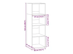 Aparador buffet cómoda mueble almacenaje organizador cocina salón salón alto Sonoma 40 x 41 x 124 cm madera contrachapada gris 02_0035360