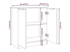 Aparador buffet cómoda mueble mueble de almacenaje organizador cocina salón salón 60 x 30 x 70 cm madera contrachapada blanco 02_0030332