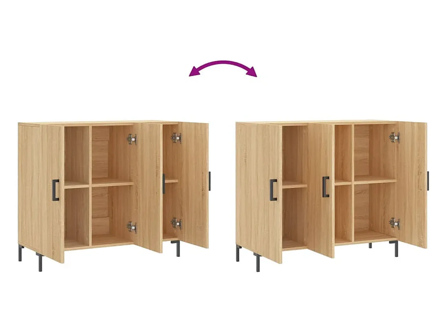 Aparador buffet cómoda mueble almacenaje organizador cocina salón salón Sonoma 90 x 34 x 80 cm madera contrachapada marrón 02_0031732