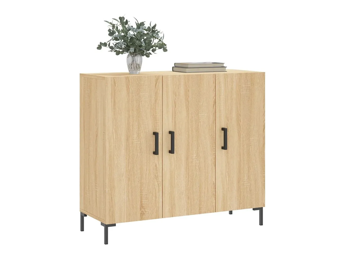 Aparador buffet cómoda mueble almacenaje organizador cocina salón salón Sonoma 90 x 34 x 80 cm madera contrachapada marrón 02_0031732
