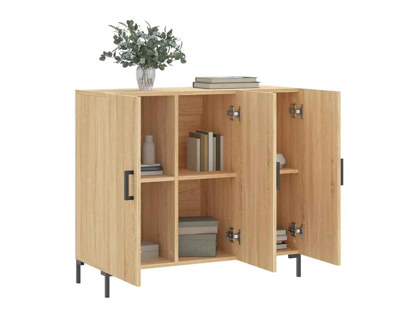 Aparador buffet cómoda mueble almacenaje organizador cocina salón salón Sonoma 90 x 34 x 80 cm madera contrachapada marrón 02_0031732