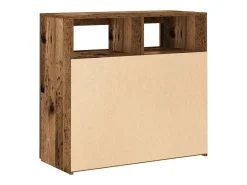Aparador buffet cómoda mueble contenedor organizador cocina salón salón y luces LED madera vieja 80 x 35 x 75 cm madera contrachapada Madera vieja 02_0031754