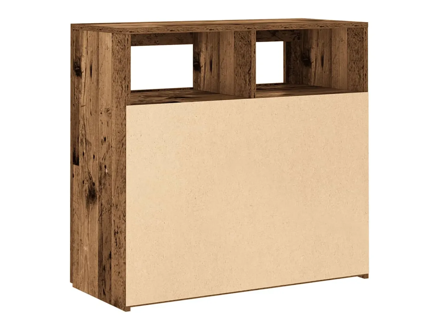 Aparador buffet cómoda mueble contenedor organizador cocina salón salón y luces LED madera vieja 80 x 35 x 75 cm madera contrachapada Madera vieja 02_0031754