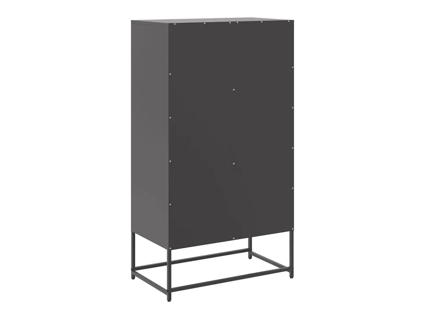 Aparador buffet cómoda mueble mueble de almacenamiento organizador cocina salón salón 68,5 x 38,5 x 123,5 cm acero negro 02_0036017