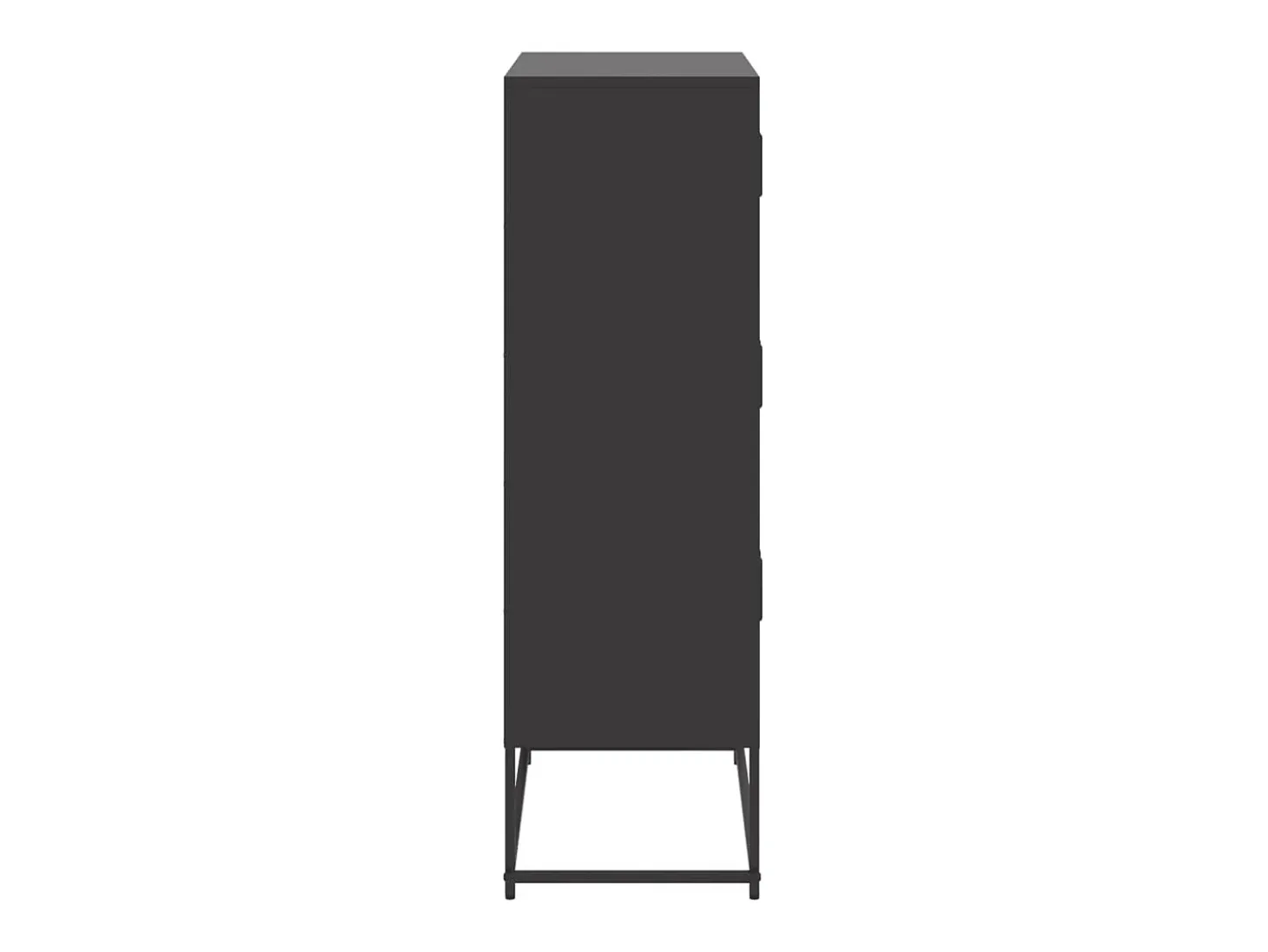 Aparador buffet cómoda mueble mueble de almacenamiento organizador cocina salón salón 68,5 x 38,5 x 123,5 cm acero negro 02_0036017