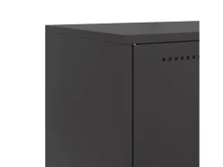 Aparador buffet cómoda mueble mueble de almacenamiento organizador cocina salón salón 68,5 x 38,5 x 123,5 cm acero negro 02_0036017