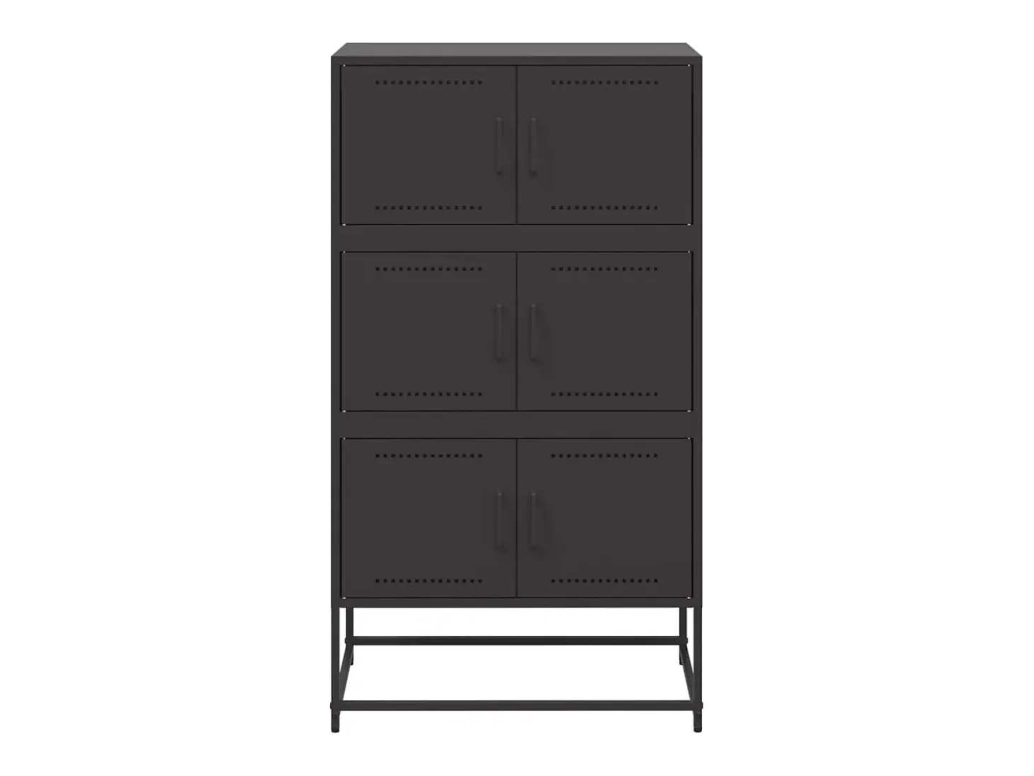 Aparador buffet cómoda mueble mueble de almacenamiento organizador cocina salón salón 68,5 x 38,5 x 123,5 cm acero negro 02_0036017