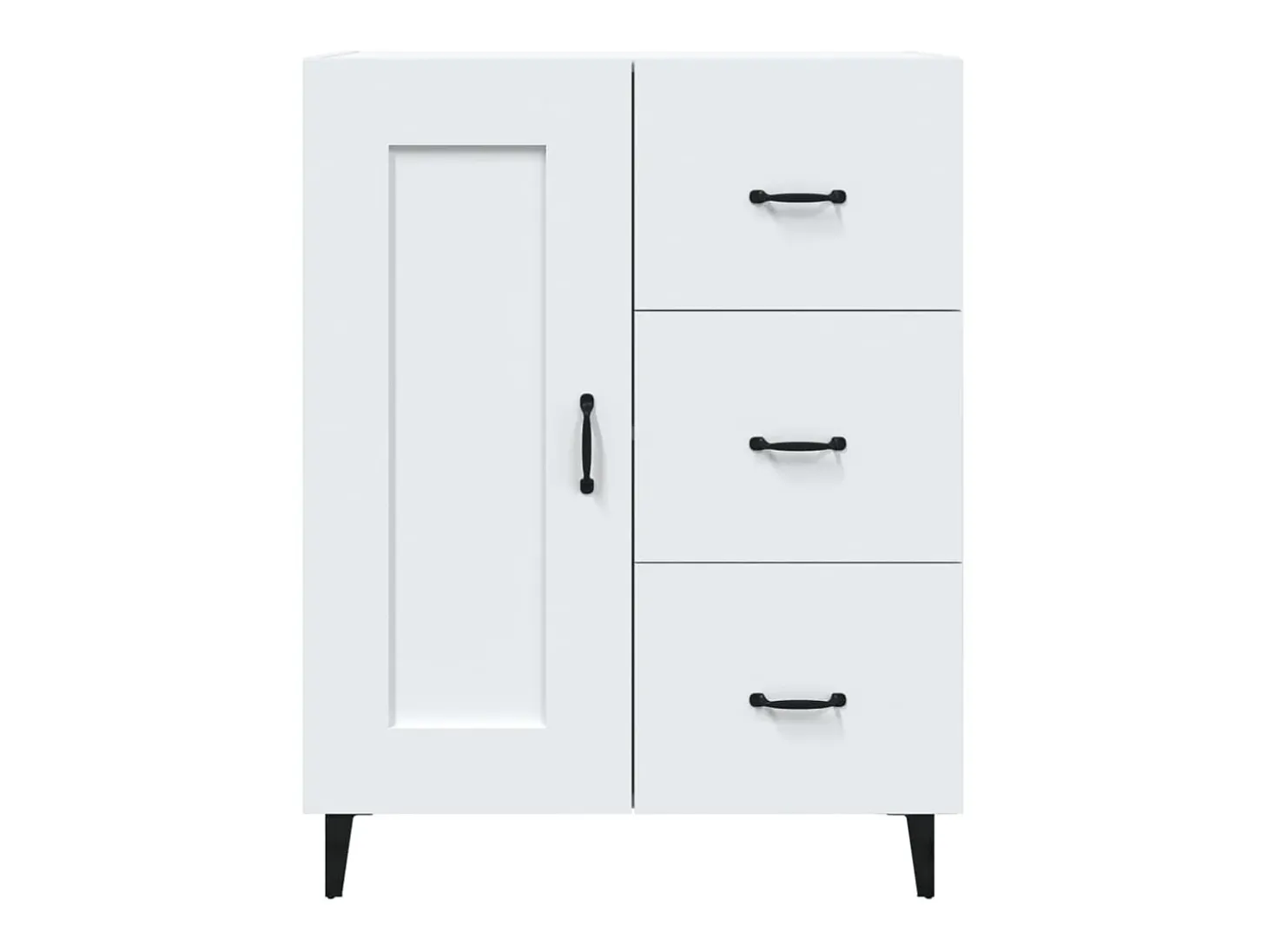 Aparador buffet cómoda mueble mueble de almacenaje organizador cocina salón salón 69,5 x 34 x 90 cm madera contrachapada blanco 02_0030424