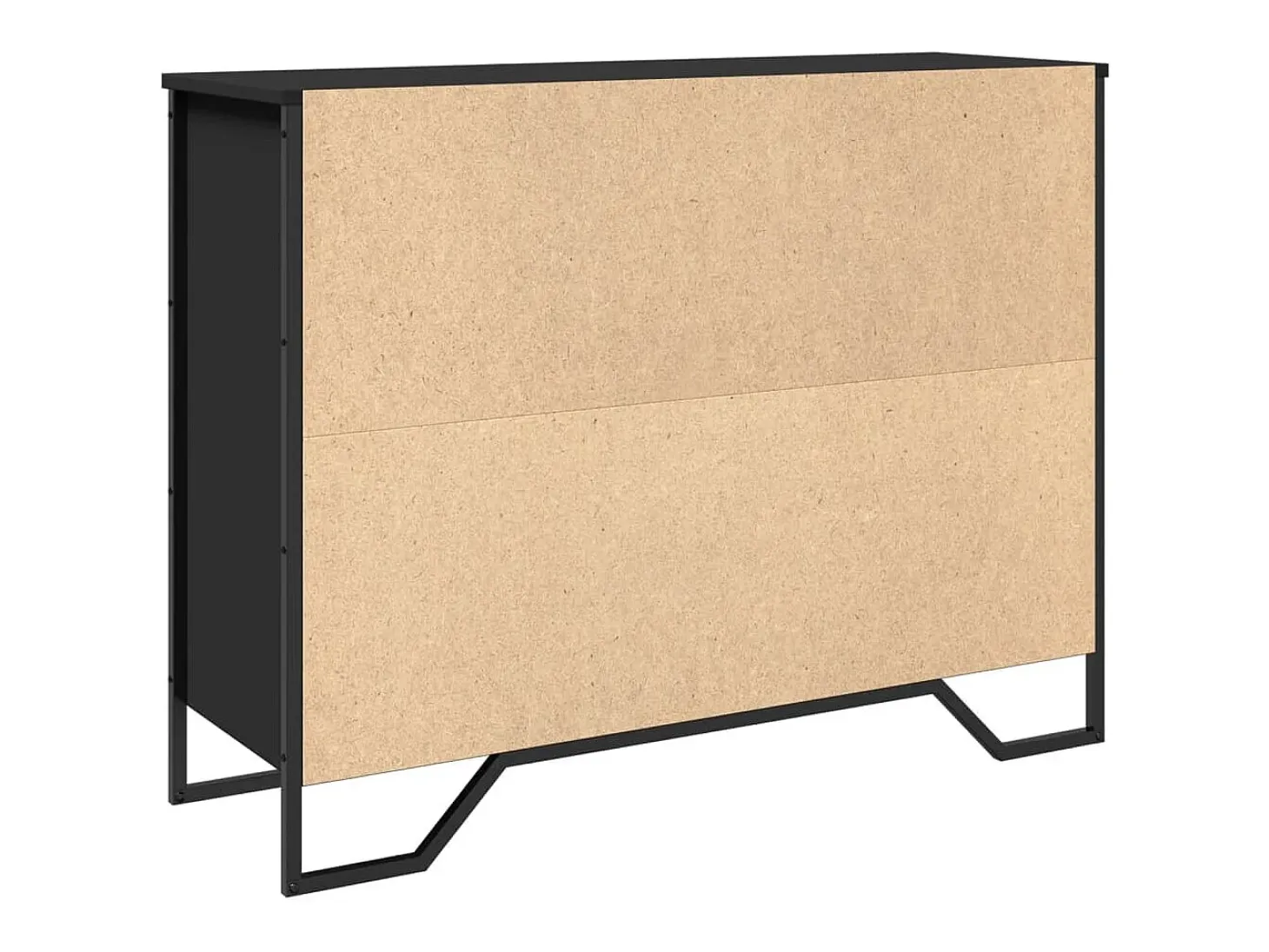 Aparador buffet cómoda mueble mueble de almacenamiento organizador cocina salón salón 97 x 32,5 x 74,5 cm madera contrachapada negra 02_0036158