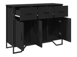 Aparador buffet cómoda mueble mueble de almacenamiento organizador cocina salón salón 97 x 32,5 x 74,5 cm madera contrachapada negra 02_0036158