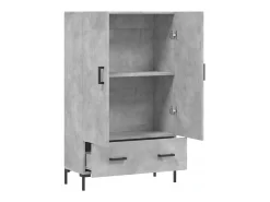 Aparador buffet cómoda mueble mueble de almacenamiento organizador cocina salón salón alto 69,5 x 31 x 115 cm madera contrachapada gris 02_0034483