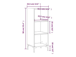 Aparador buffet cómoda mueble mueble de almacenaje organizador cocina salón salón 34,5 x 32,5 x 90 cm madera contrachapada blanco 02_0030236