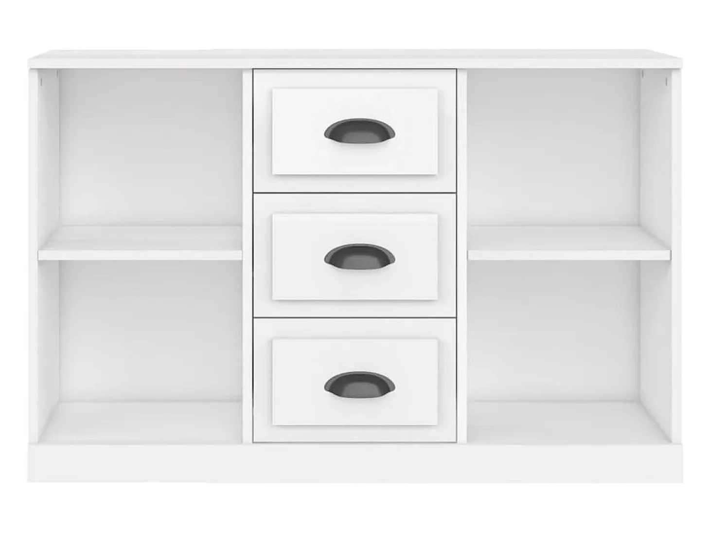 Aparador buffet cómoda mueble mueble de almacenaje organizador cocina salón brillante 104,5 x 35,5 x 67,5 cm madera contrachapada blanco 02_0030565