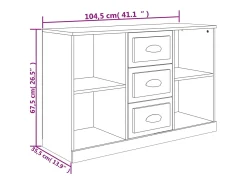 Aparador buffet cómoda mueble mueble de almacenaje organizador cocina salón salón 104,5 x 35,5 x 67,5 cm madera contrachapada gris 02_0031843