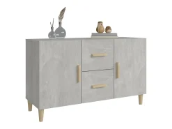 Aparador buffet cómoda mueble mueble de almacenaje organizador cocina salón salón 100 x 36 x 60 cm madera contrachapada gris 02_0031827