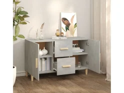 Aparador buffet cómoda mueble mueble de almacenaje organizador cocina salón salón 100 x 36 x 60 cm madera contrachapada gris 02_0031827
