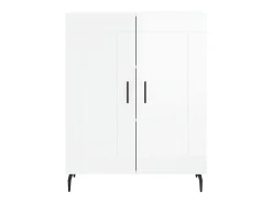 Aparador buffet cómoda mueble mueble de almacenaje organizador cocina salón brillante 69,5 x 34 x 90 cm madera contrachapada blanco 02_0030690