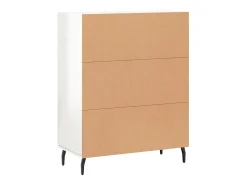 Aparador buffet cómoda mueble mueble de almacenaje organizador cocina salón brillante 69,5 x 34 x 90 cm madera contrachapada blanco 02_0030690