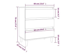 Aparador buffet cómoda mueble mueble de almacenaje organizador cocina salón salón 60 x 35 x 70 cm madera contrachapada gris 02_0031979