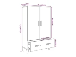 Aparador buffet cómoda mueble almacenaje organizador cocina salón salón 70 x 31 x 115 cm madera contrachapada blanco 02_0030479