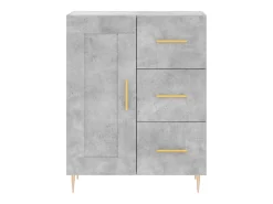 Aparador buffet cómoda mueble mueble de almacenaje organizador cocina salón salón alto 69,5 x 34 x 180 cm madera contrachapada gris 02_0034690