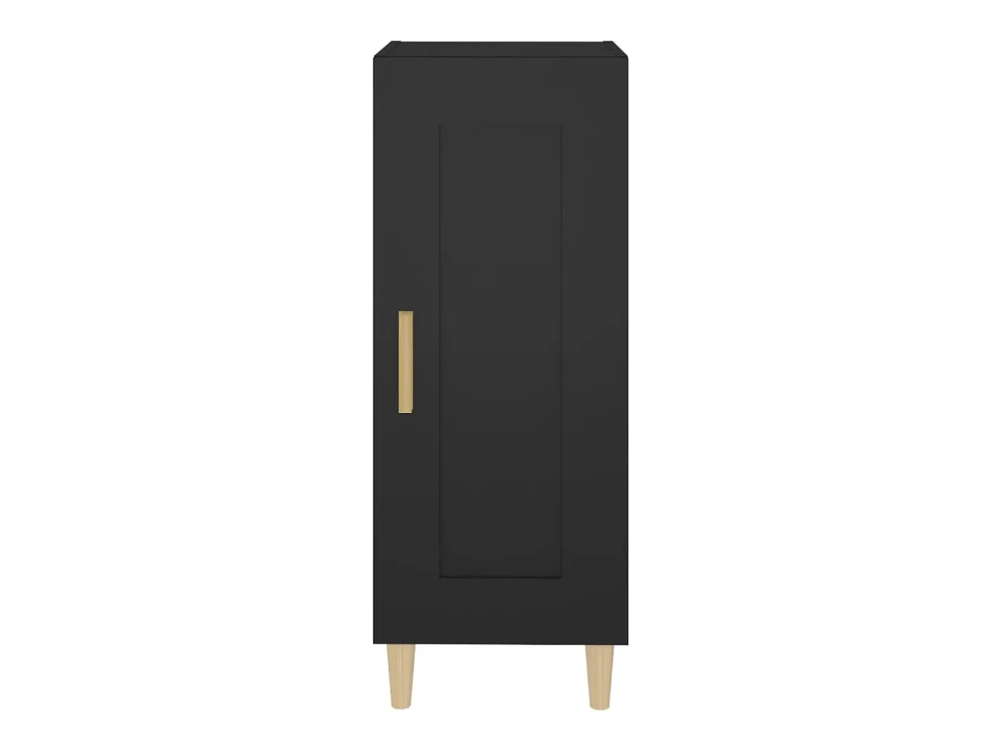 Aparador buffet cómoda mueble mueble de almacenaje organizador cocina salón salón 34,5 x 34 x 90 cm madera contrachapada negra 02_0035875