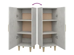 Aparador buffet cómoda mueble mueble de almacenaje organizador cocina salón salón 34,5 x 34 x 90 cm madera contrachapada gris 02_0031898