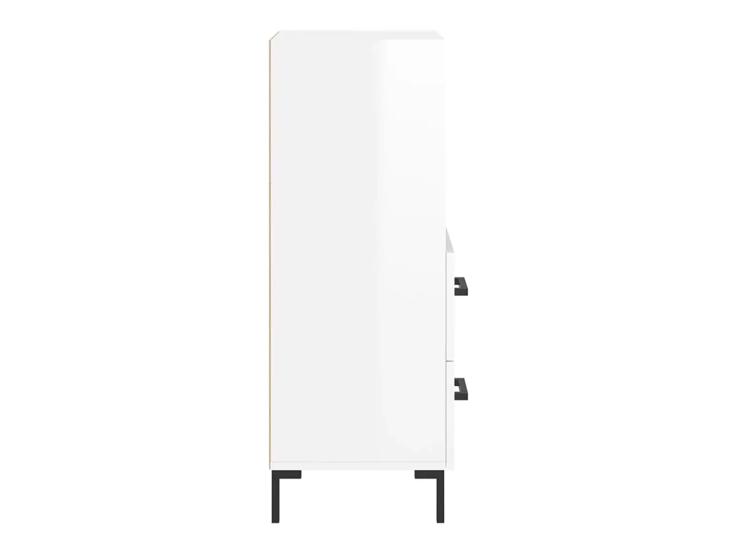 Aparador buffet cómoda mueble mueble de almacenaje organizador cocina salón brillante 34,5 x 34 x 90 cm madera contrachapada blanco 02_0030595