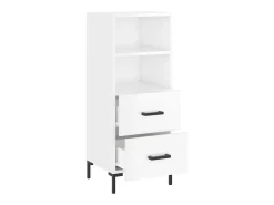 Aparador buffet cómoda mueble mueble de almacenaje organizador cocina salón brillante 34,5 x 34 x 90 cm madera contrachapada blanco 02_0030595