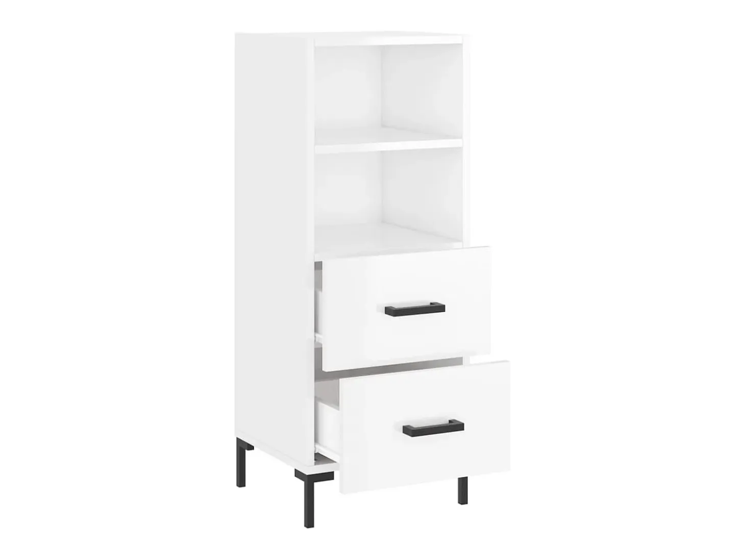 Aparador buffet cómoda mueble mueble de almacenaje organizador cocina salón brillante 34,5 x 34 x 90 cm madera contrachapada blanco 02_0030595