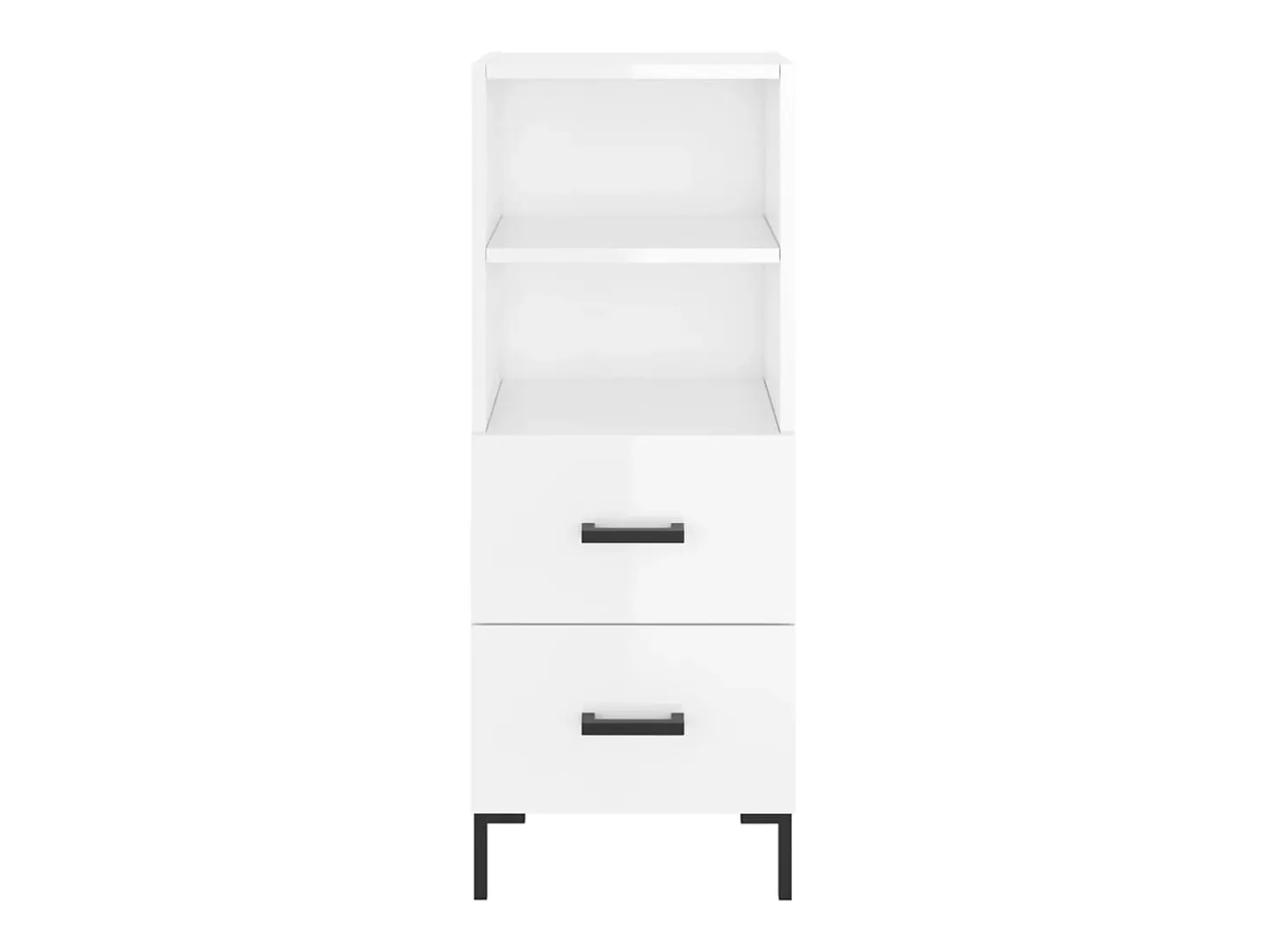 Aparador buffet cómoda mueble mueble de almacenaje organizador cocina salón brillante 34,5 x 34 x 90 cm madera contrachapada blanco 02_0030595