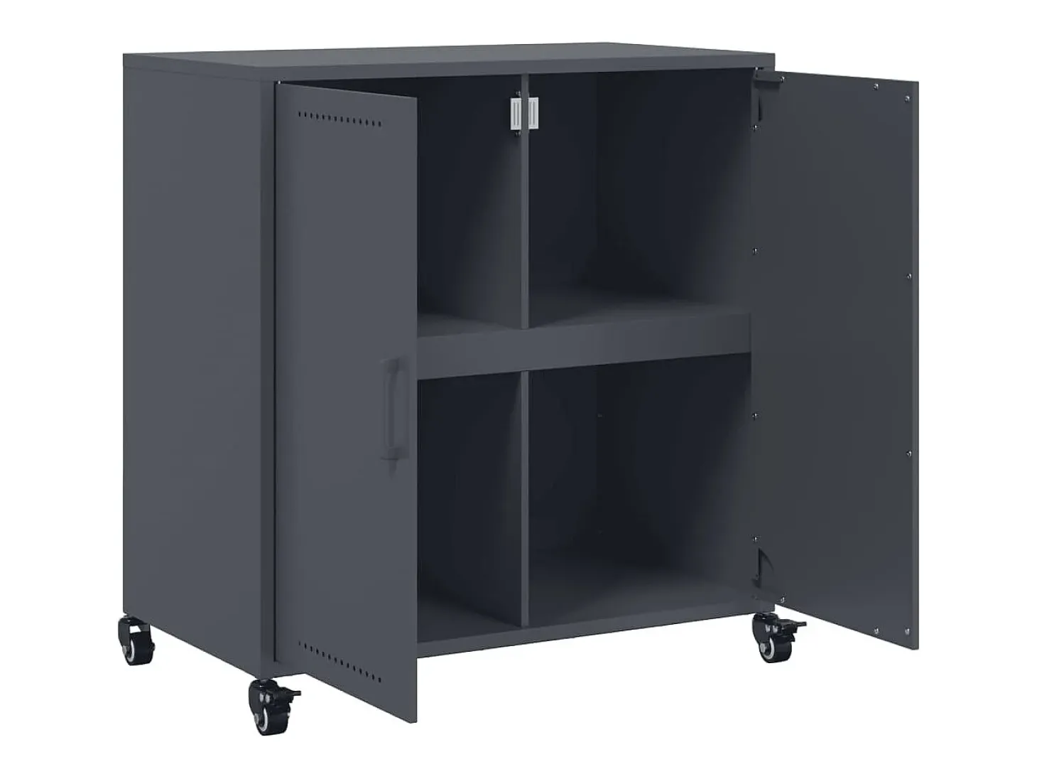 Aparador buffet cómoda mueble mueble de almacenaje organizador cocina salón salón 68,5 x 39 x 72 cm acero antracita 02_0029704