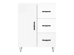 Aparador buffet cómoda mueble mueble de almacenaje organizador cocina salón brillante 69,5 x 34 x 90 cm madera contrachapada blanco 02_0030693