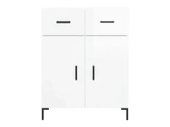 Aparador buffet cómoda mueble almacenaje organizador cocina salón brillante 69,5 x 34 x 90 cm madera contrachapada blanco 02_0030696