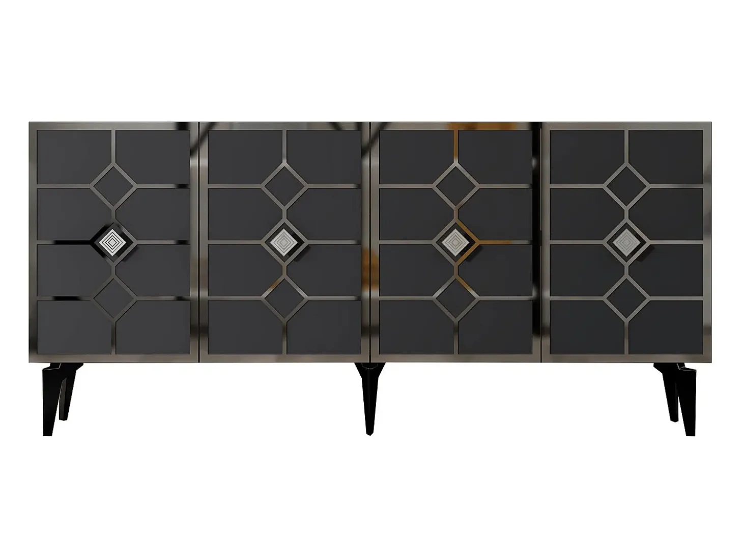 Aparador Cagla Antracita Plata 150x79x40 cm