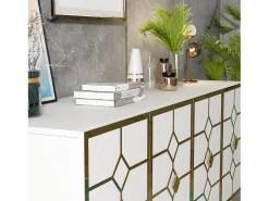 Aparador Cagla Blanco dorado150x79x40 cm