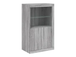 Aparador cajonera mueble almacenaje organizador cocina salón salón con luces LED sonoma 162 x 37 x 100 cm gris 02_0030054
