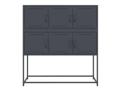 Aparador cómoda armario mueble organizador cocina salón salón 100,5 x 39 x 107 cm acero antracita 02_0029683