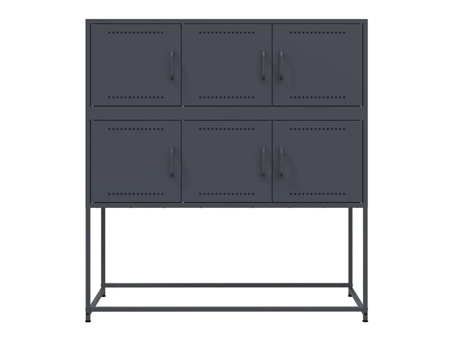 Aparador cómoda armario mueble organizador cocina salón salón 100,5 x 39 x 107 cm acero antracita 02_0029683