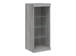 Aparador cómoda armario mueble organizador cocina salón salón con luces LED sonoma 162 x 37 x 100 cm gris 02_0030055