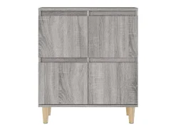 Aparador cómoda armario unidad de almacenamiento organizador cocina salón salón juego de 2 sonoma 60 x 35 x 70 cm madera contrachapada gris 02_0036964