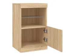Aparador cómoda cómoda armario mueble organizador cocina salón salón con luces LED sonoma 41 x 37 x 67 cm marrón 02_0029961